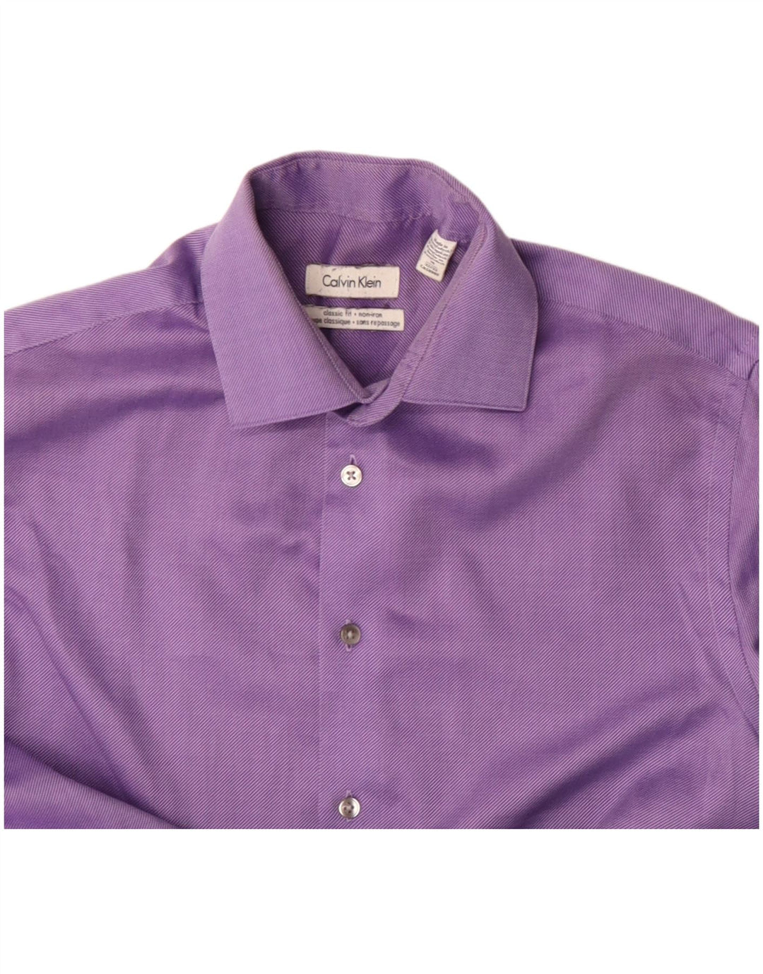 Camicia da uomo Calvin Klein vestibilità classica taglia 15 cotone viola medio