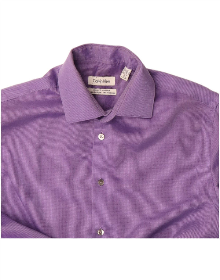 Camicia da uomo Calvin Klein vestibilità classica taglia 15 cotone viola medio