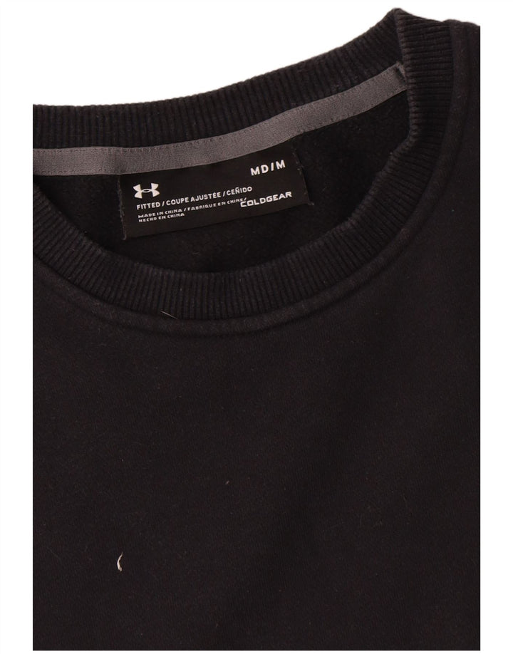 Felpa Under Armour da uomo Cold Gear, maglione medio, cotone nero