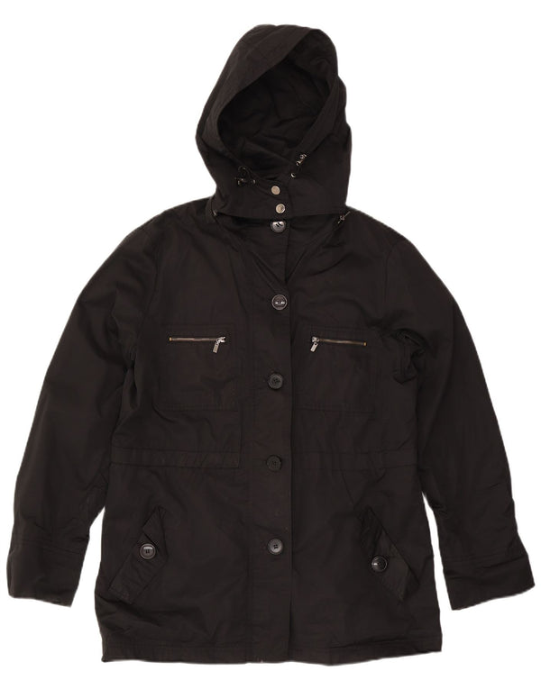Giacca Parka con cappuccio da donna Zara UK 18 XL cotone nero