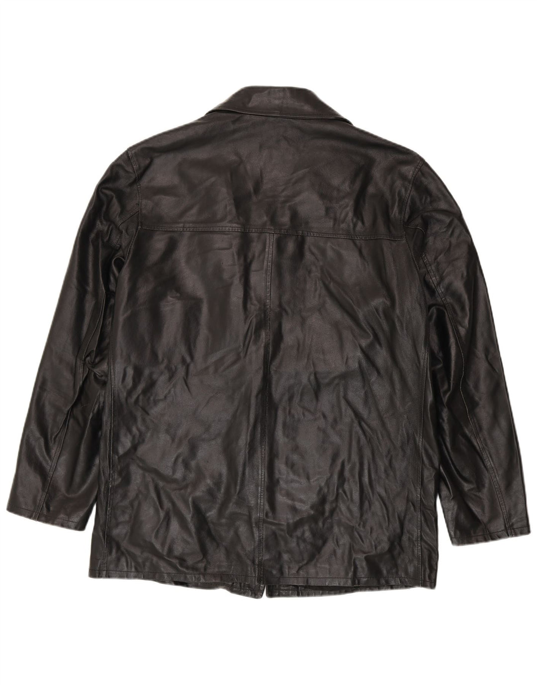 Giacca in Pelle Uomo VINTAGE IT 52 XL Pelle Nera