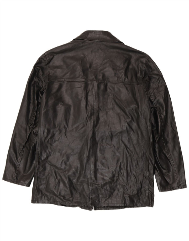 Giacca in Pelle Uomo VINTAGE IT 52 XL Pelle Nera