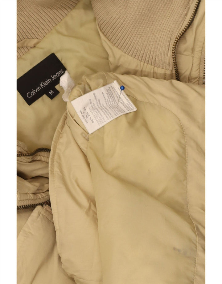 Giacca imbottita da donna Calvin Klein Jeans UK 14 Poliestere beige medio