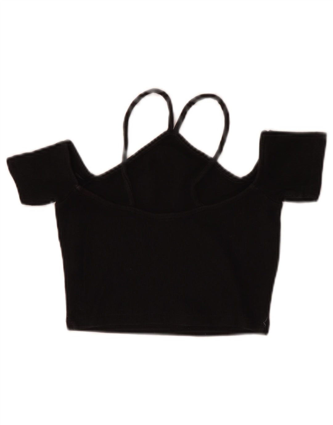 Top corto da donna con spalle scoperte Zara UK 8 piccolo cotone nero