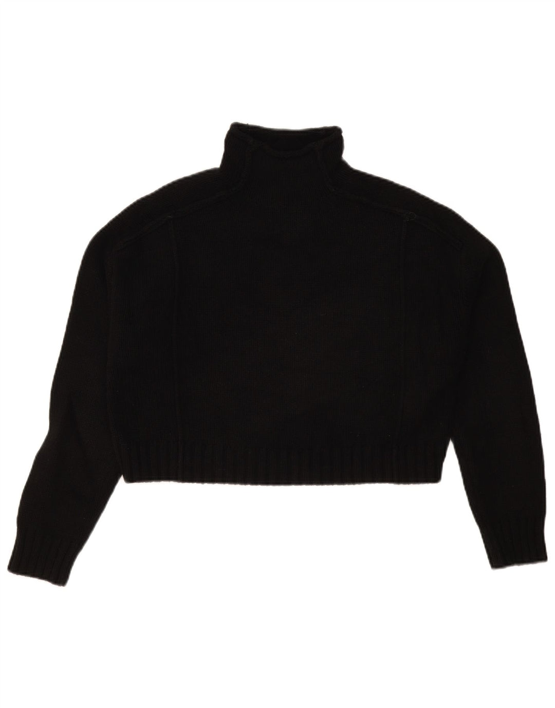 Maglione corto girocollo oversize da donna Zara UK 10 piccolo nero