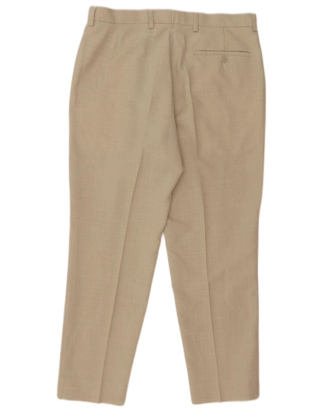 Pantaloni da abito dritti da uomo Marks & Spencer W34 L28 Poliestere beige