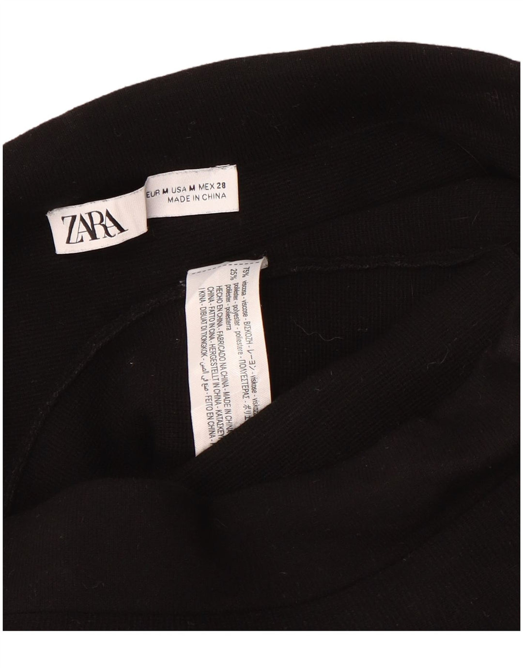 Minigonna peplo da donna Zara media W28 viscosa nera