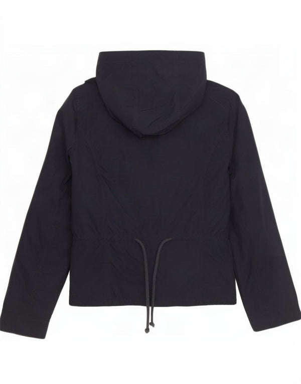 Giubbotto bomber con cappuccio da donna Hollister UK 14 grande cotone blu navy