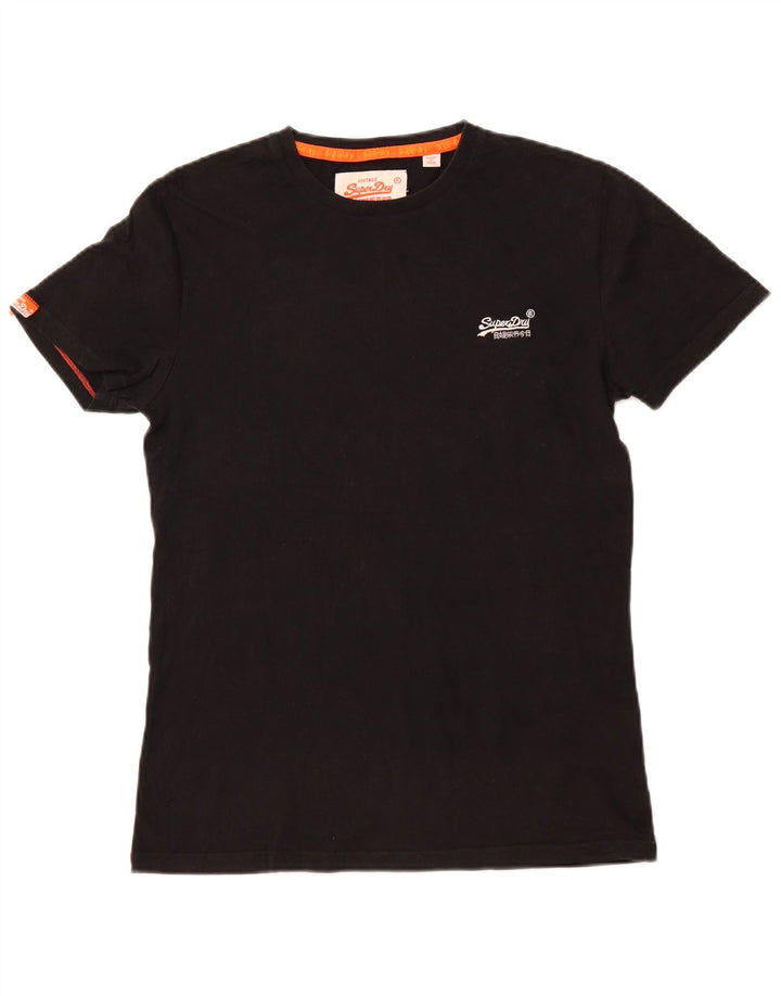 T-shirt da uomo SUPERDRY Top piccola in cotone nero