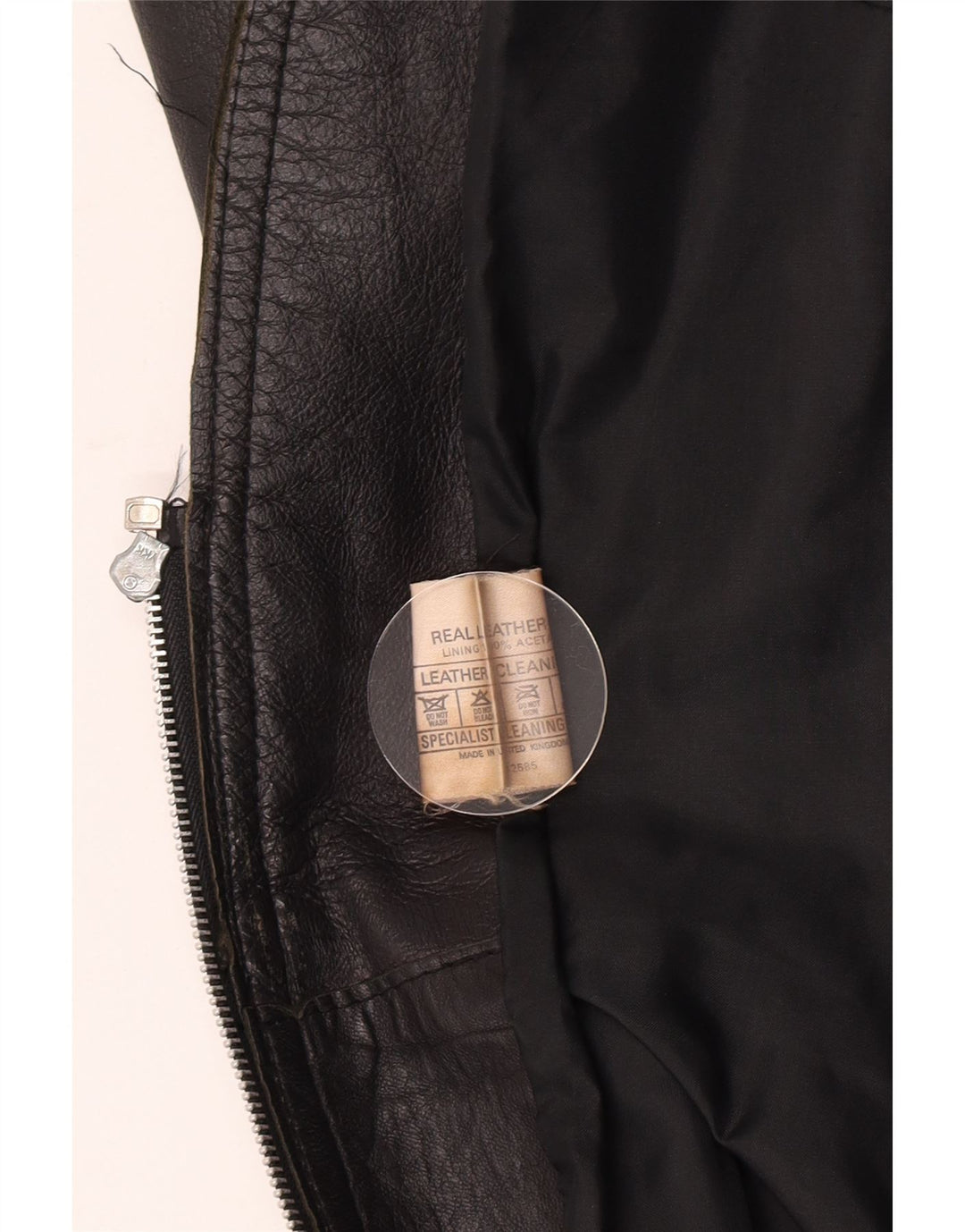 Gilet in pelle da donna vintage UK 10 piccolo in pelle nera