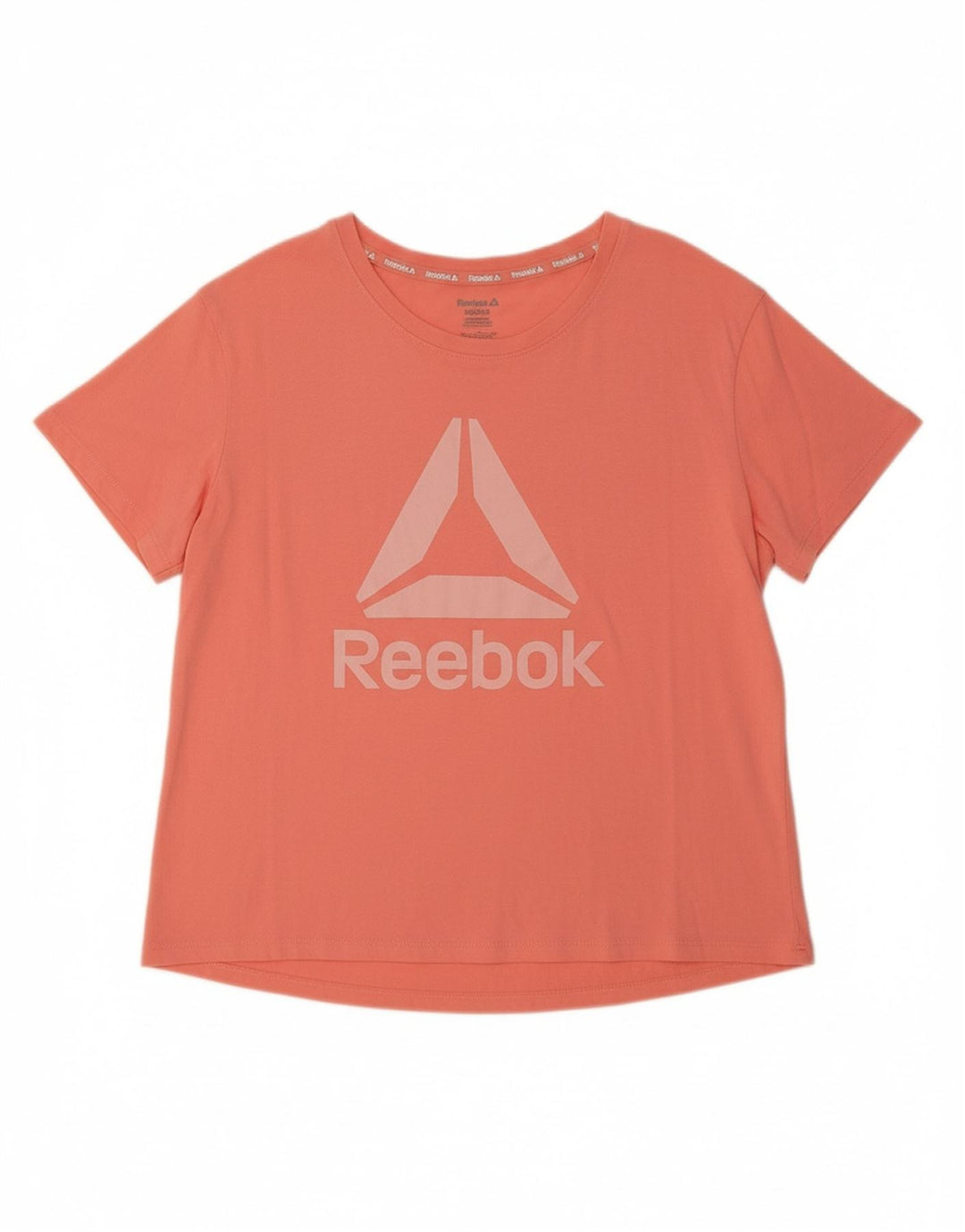REEBOK Womens Graphic T-Shirt Top UK 14 Medium Orange Cotton