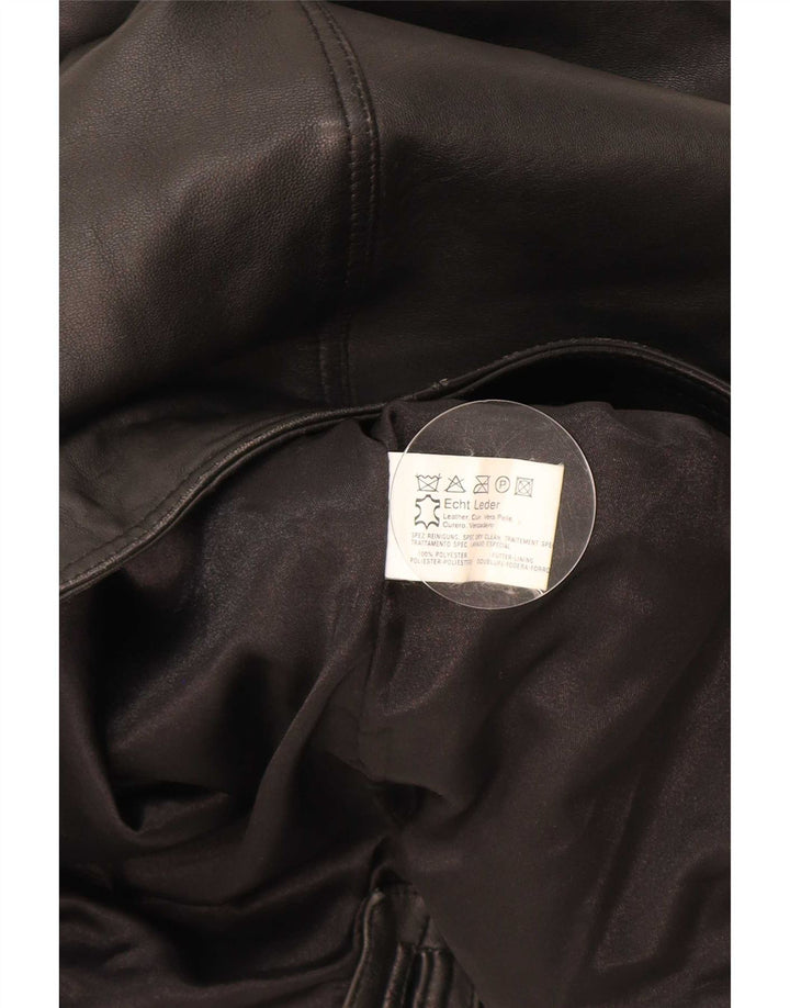 Gilet in pelle da uomo vintage UK 38 medio nero