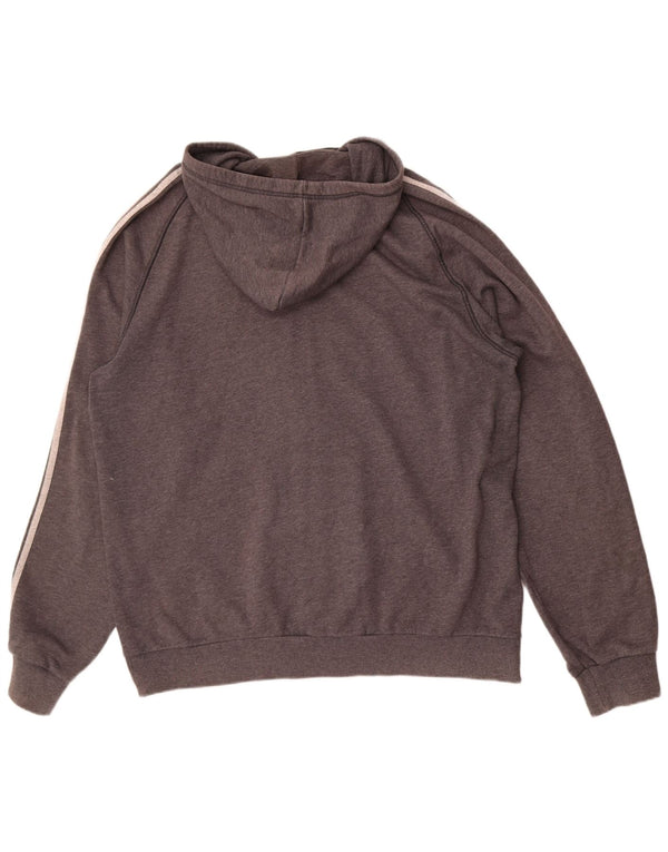 Maglione con cappuccio e zip da uomo Adidas 2XL cotone chiazzato grigio