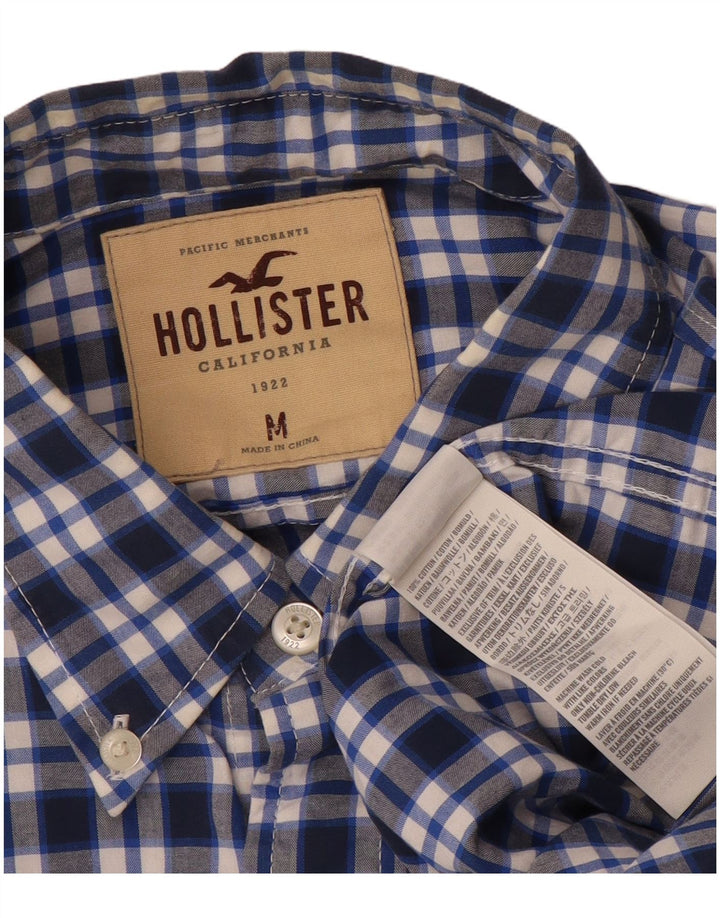 Camicia Hollister da uomo in cotone a quadri blu navy medio
