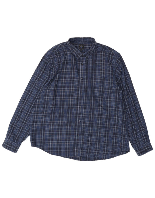 Camicia da uomo James Pringle 2XL Poliestere a quadri blu navy