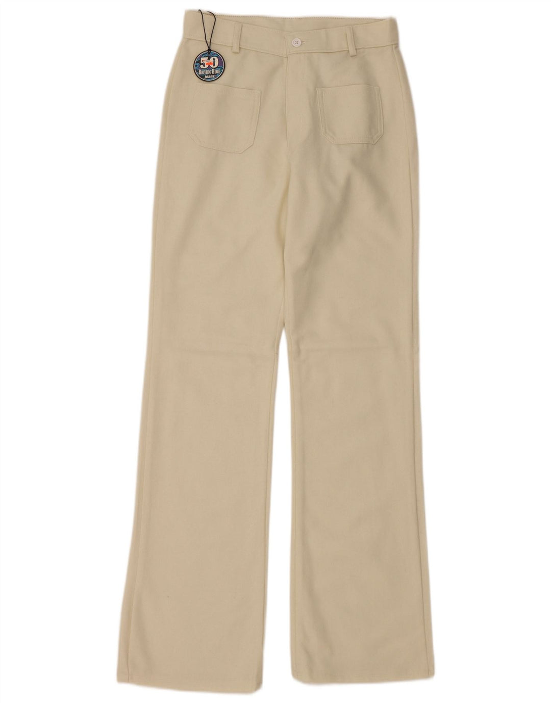 Pantaloni casual bootcut da donna vintage IT 40 piccoli W27 L32 Beige