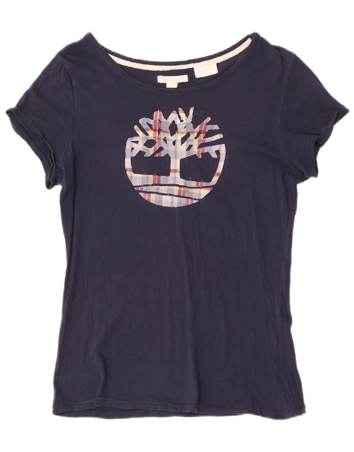 T-shirt grafica da donna Timberland Top UK 12 medio blu navy