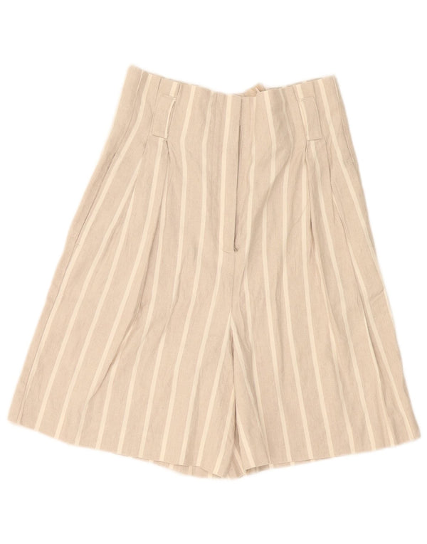 Bermuda da donna a vita alta Massimo Dutti EU 36 XS W26 Beige a righe