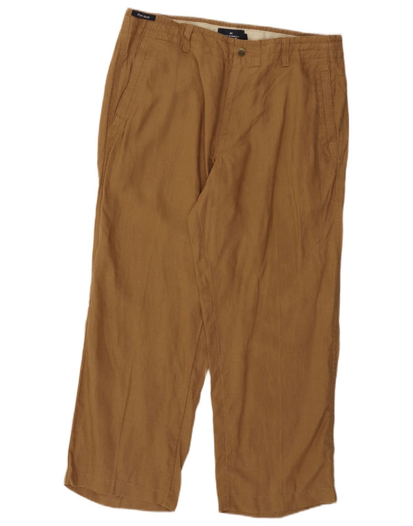 Pantaloni chino dritti Marks & Spencer da uomo blu Harbour W36 L26 marroni