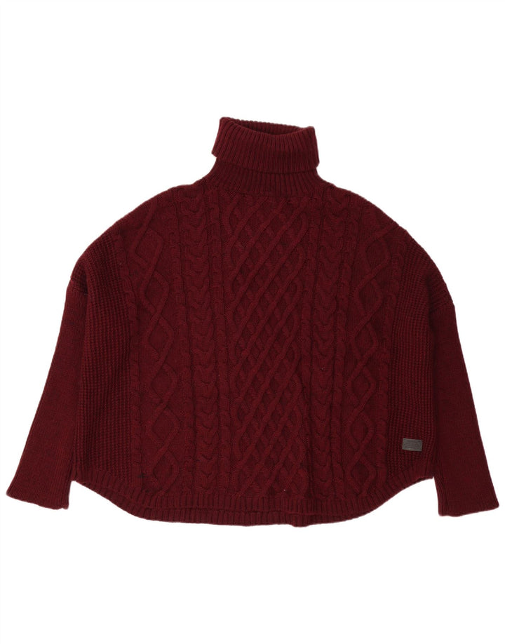 Maglione maglione da donna con collo alto Superdry UK 18 XL Acrilico marrone