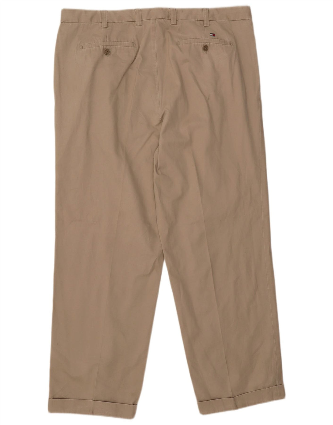 TOMMY HILFIGER Pantaloni chino con pegging da uomo W42 L32 Cotone Beige