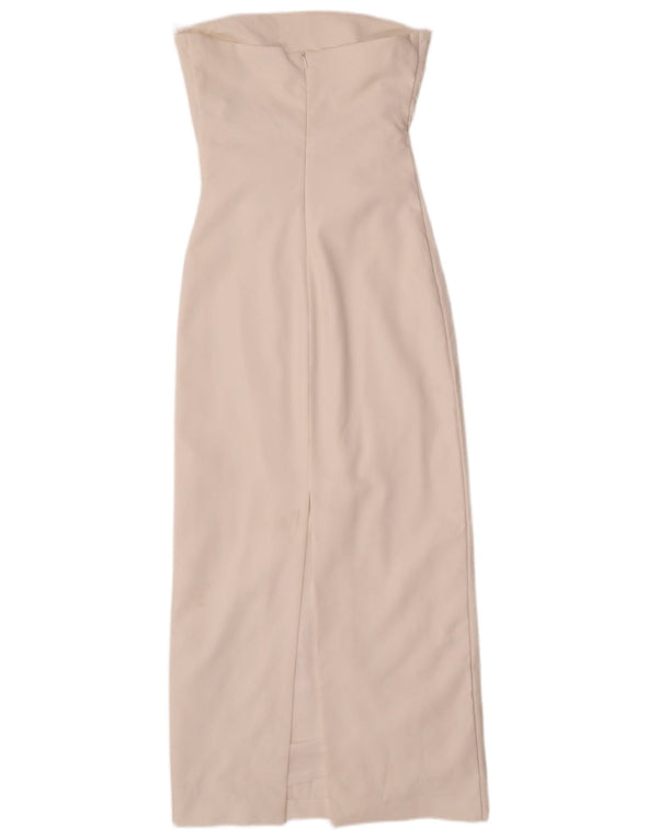 Abito senza spalline da donna Zara UK 8 Small Poliestere bianco