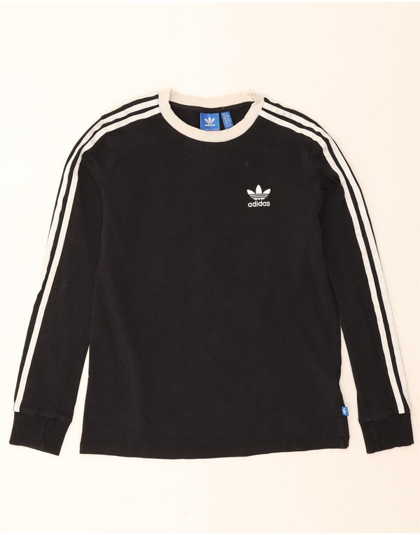 Top Adidas da donna a manica lunga UK 12 medio nero cotone