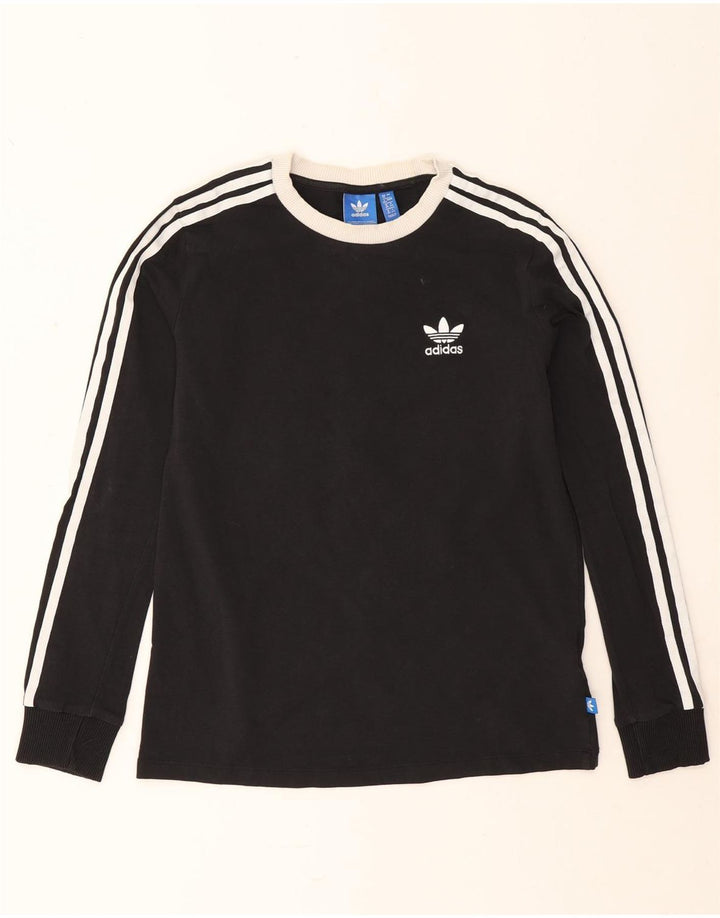 Top Adidas da donna a manica lunga UK 12 medio nero cotone