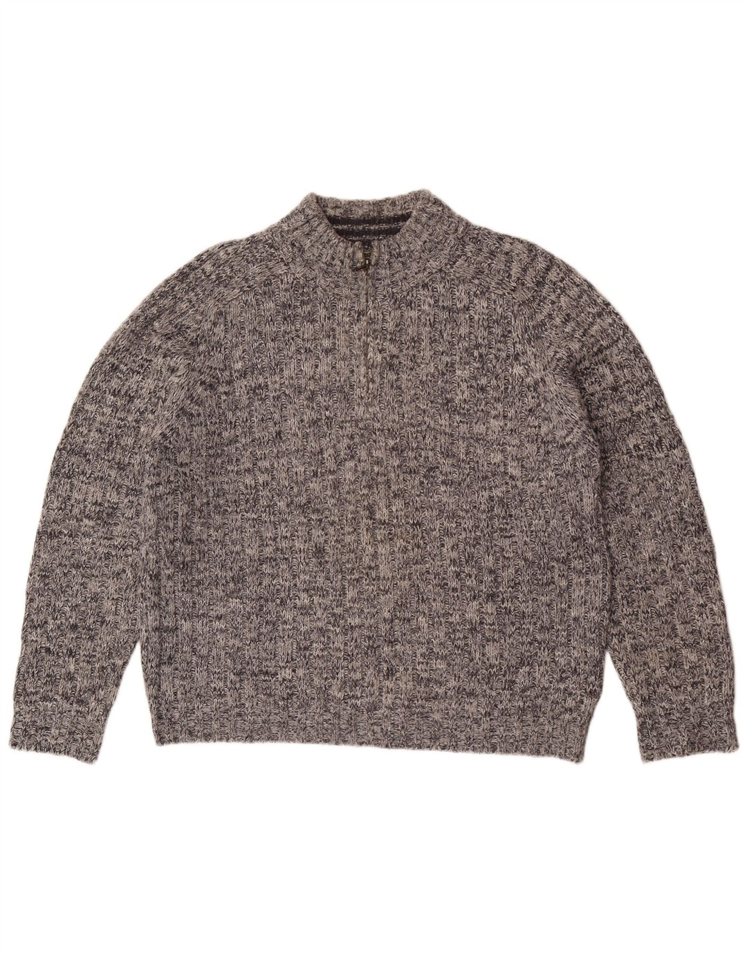 Maglione da donna Marks & Spencer con zip e collo UK 16 grande grigio screziato
