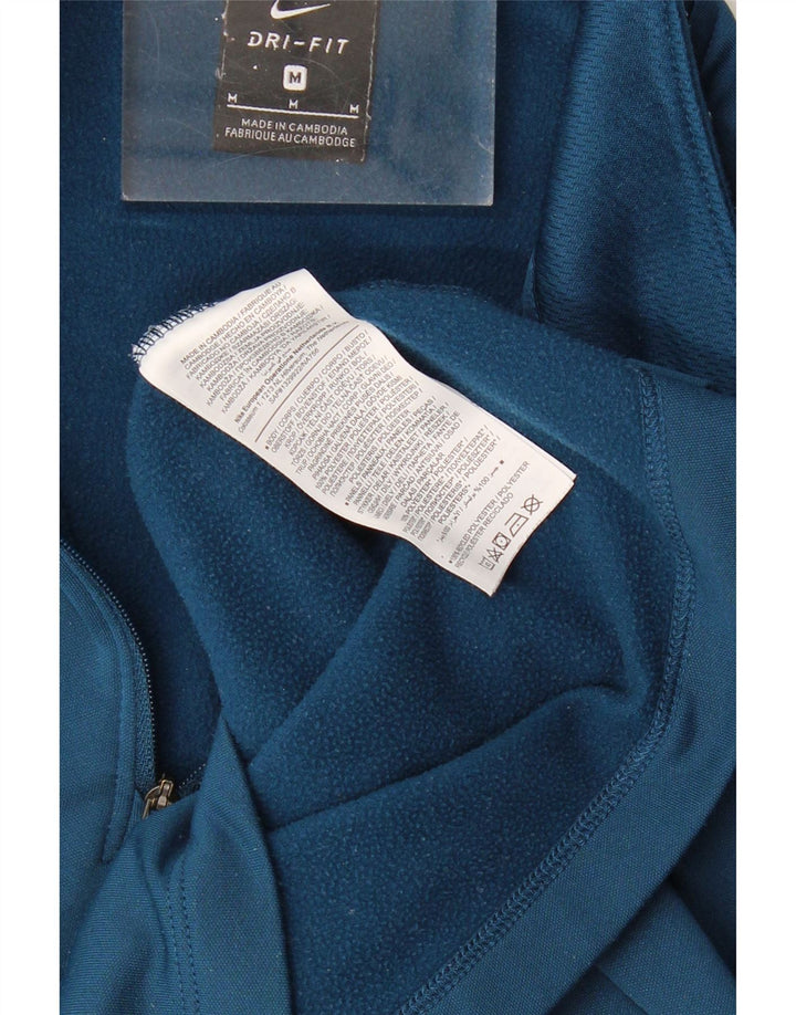 NIKE Top da tuta pullover con zip grafica Dri Fit da uomo blu medio