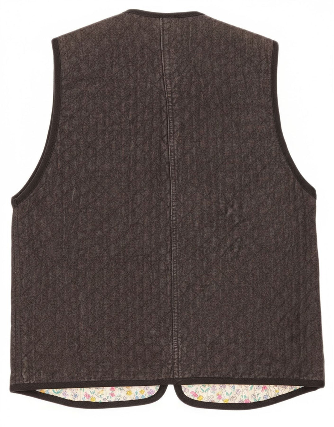 Gilet da donna vintage UK 12 grigio medio Paisley
