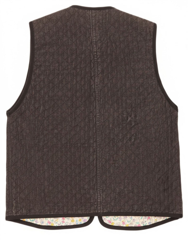 Gilet da donna vintage UK 12 grigio medio Paisley