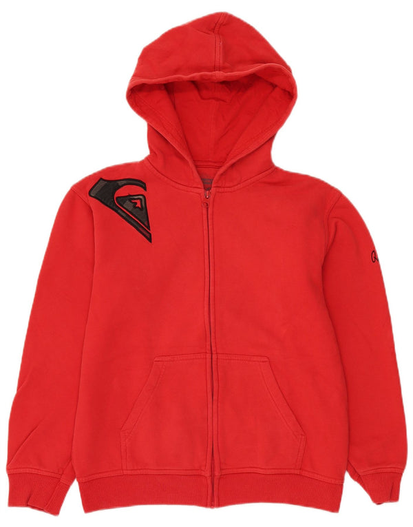 Felpa con cappuccio e zip grafica QUIKSILVER per ragazze 13-14 anni in cotone rosso