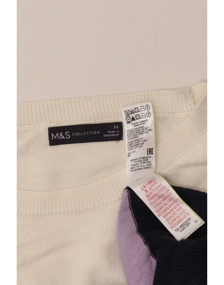 Maglione maglione girocollo da donna Marks & Spencer UK 22 2XL multicolore