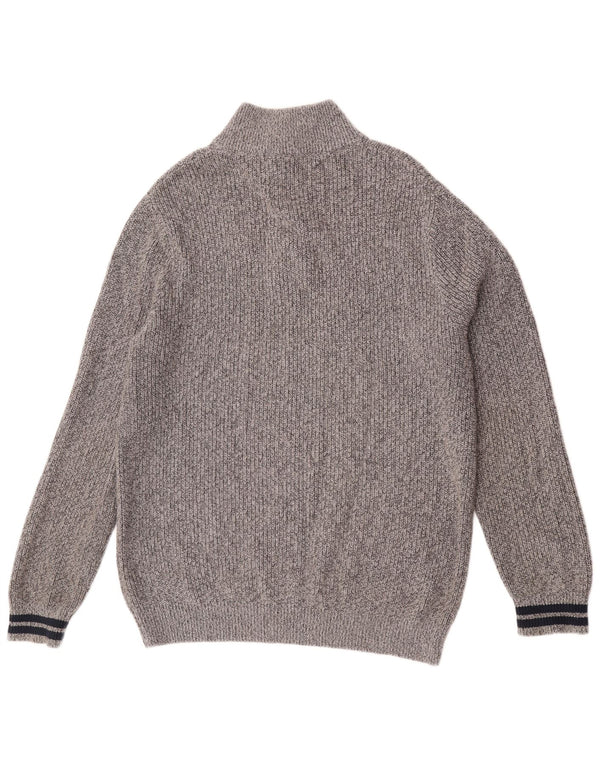 Maglione da uomo Tommy Hilfiger con bottoni e collo XL in cotone grigio