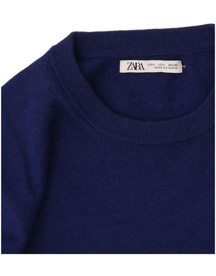 Maglione maglione girocollo da uomo Zara grande blu