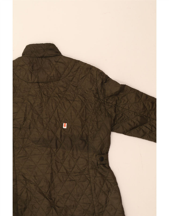 BARBOUR Womens Quilted Jacket UK 12 Medium Khaki Polyamide Vintage Barbour and Second-Hand Barbour from Messina Hembry 