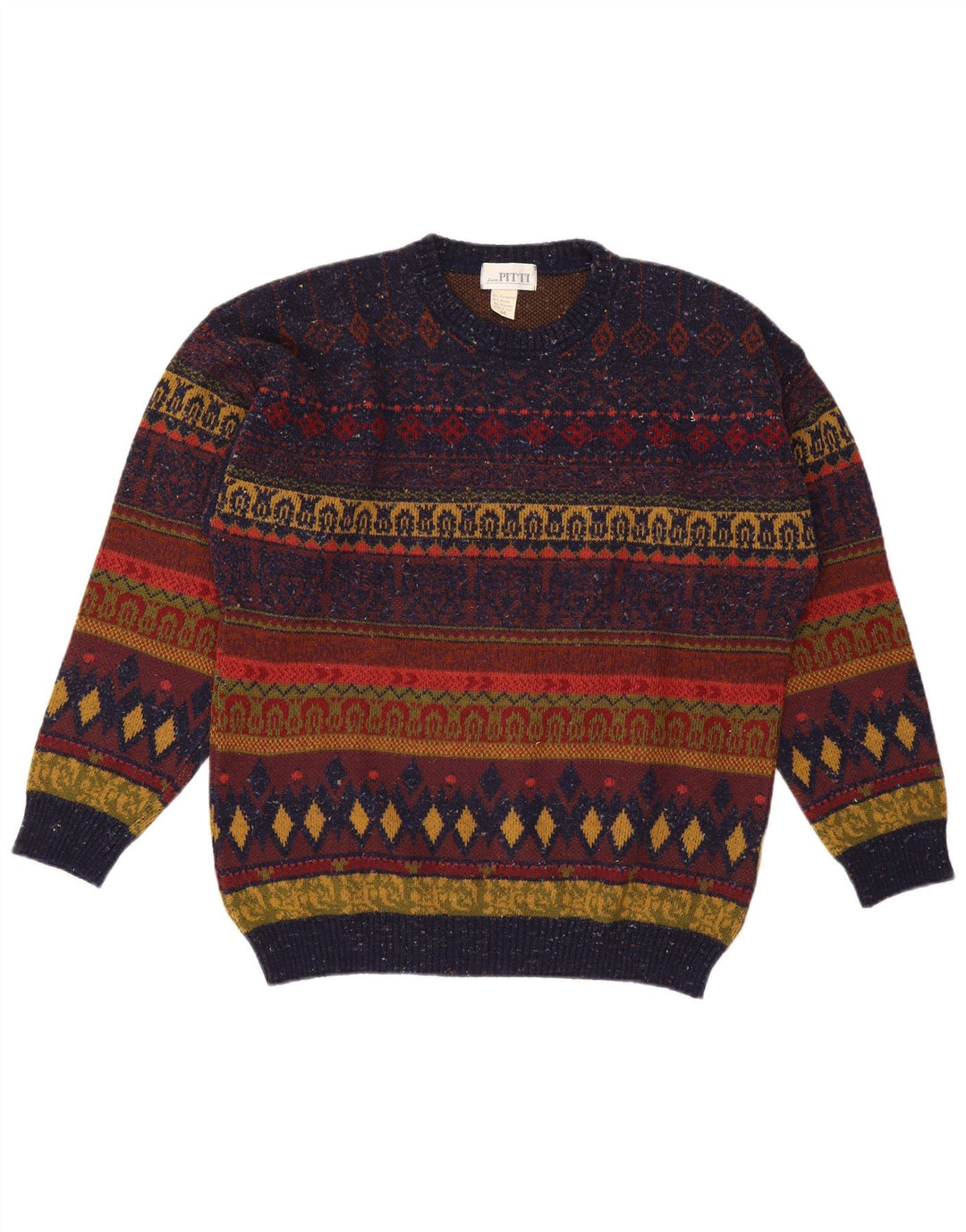 Maglione maglione girocollo da uomo Pitti IT 54 XL Fair Isle multicolore
