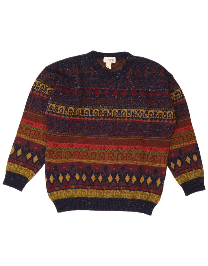 Maglione maglione girocollo da uomo Pitti IT 54 XL Fair Isle multicolore