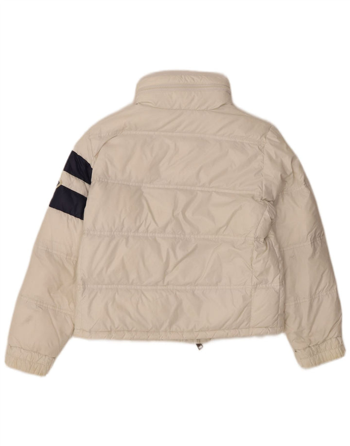 Giacca imbottita con grafica Moncler per ragazze 9-10 anni in poliammide color block bianco