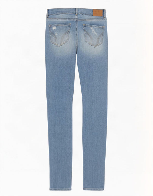Jeans skinny effetto invecchiato Hollister da donna US 0 XS W24 L33 cotone blu