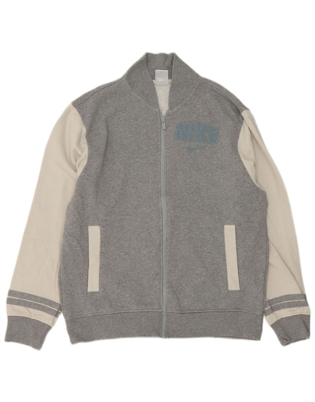 Giacca da ginnastica grafica da uomo Nike, giacca in cotone color block grigio medio