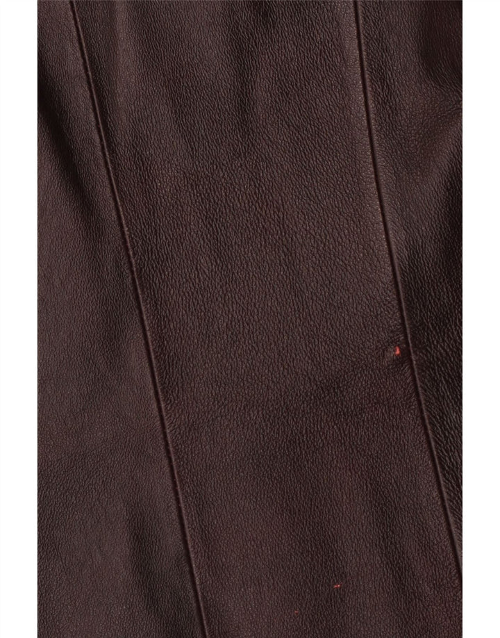 Giacca blazer in pelle vintage da donna a 3 bottoni UK 22 3XL Pelle bordeaux