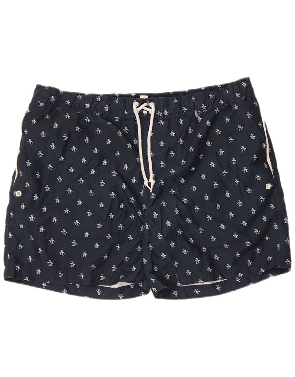 Pantaloncini da bagno grafici da uomo Penguin XL poliestere blu navy
