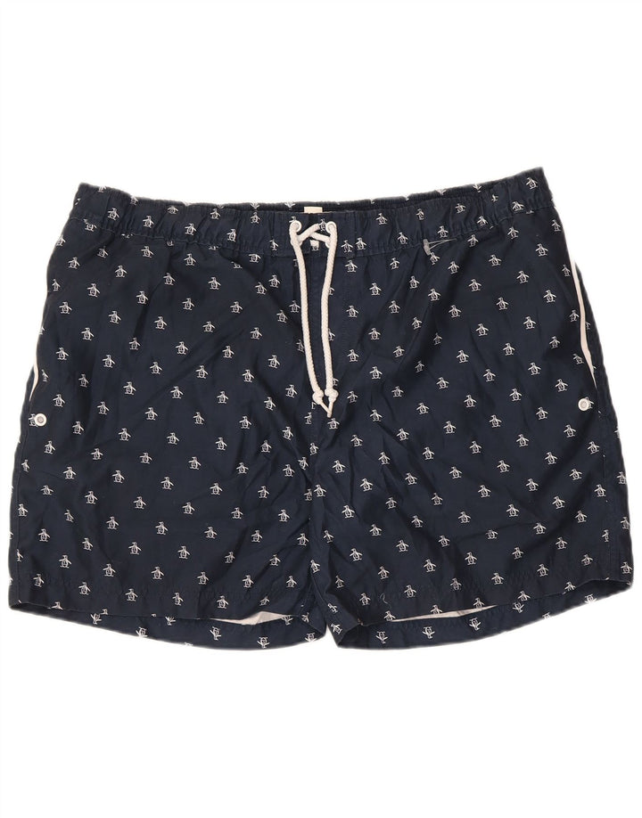 Pantaloncini da bagno grafici da uomo Penguin XL poliestere blu navy