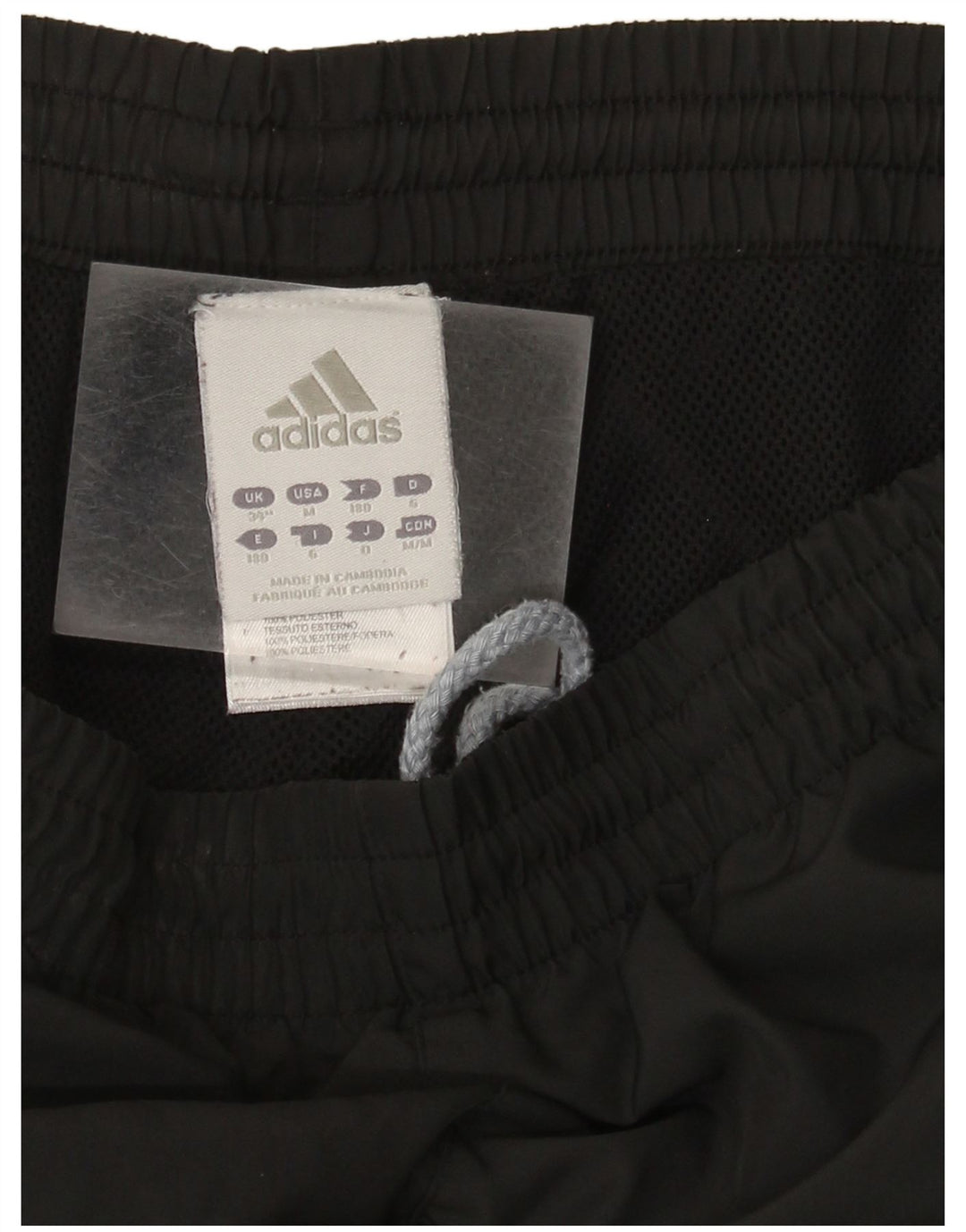 Pantaloni da tuta da uomo Adidas Large neri in poliestere