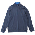 Adidas Uomo Climalite Zip Neck Pullover Tuta Top Blu Medio Poliestere