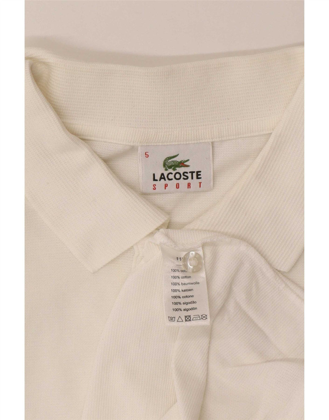 Polo da uomo Lacoste taglia 5 grande in cotone bianco
