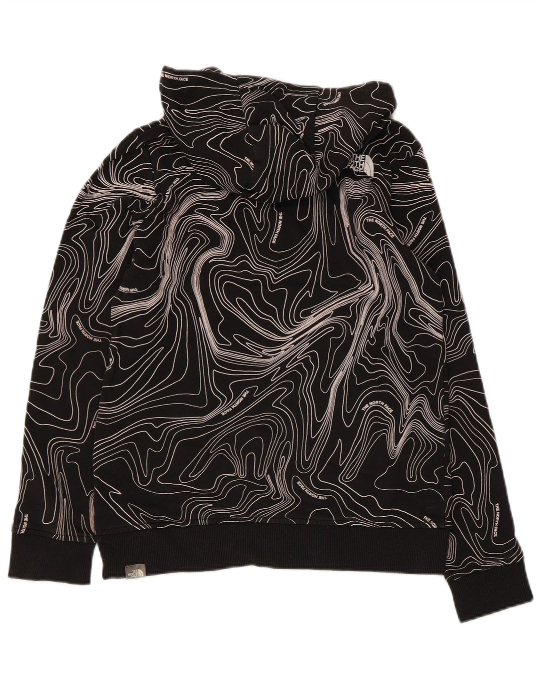 Felpa con cappuccio The North Face da bambino con motivo astratto, 11-12 anni, grande, nera