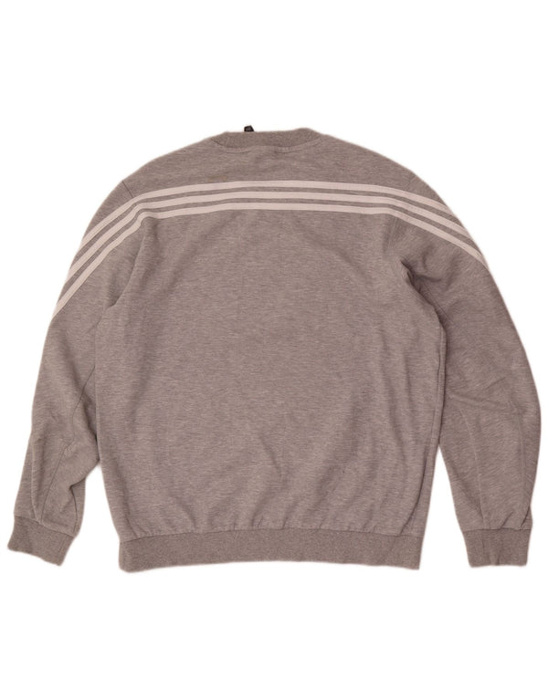 Felpa grafica da uomo Adidas Washington Huskies, grande, in cotone grigio